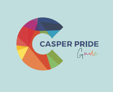 casper pride guide logo on blue background