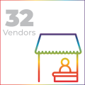 32 vendor booths